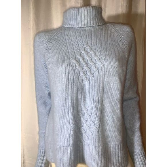 Vintage Sweaters Vintage Baby Blue Rabbit Hair Turtleneck Sweater